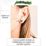 Cercei Steluta din argint 925 cu Chihlimbar Natural Maro - Protectie si Eleganta