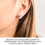 Cercei Steluta din argint 925 cu Chihlimbar Natural Maro - Protectie si Eleganta