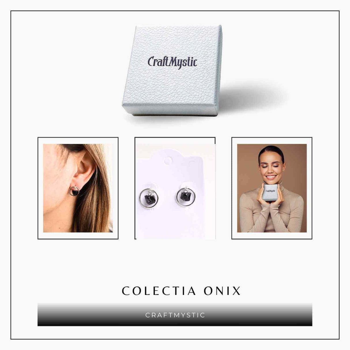Cercei cu Onix Brut Sferic inchidere pe tija cu opritor - Protectie si Eleganta Naturala