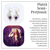 Cercei spirituali cu piatra Ametist - Calm si Vibratie Inalta