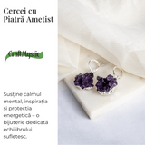 Cristal viu la urechile tale - Cercei ametist pentru intuitie si liniste