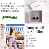 Cristal viu la urechile tale - Cercei ametist pentru intuitie si liniste