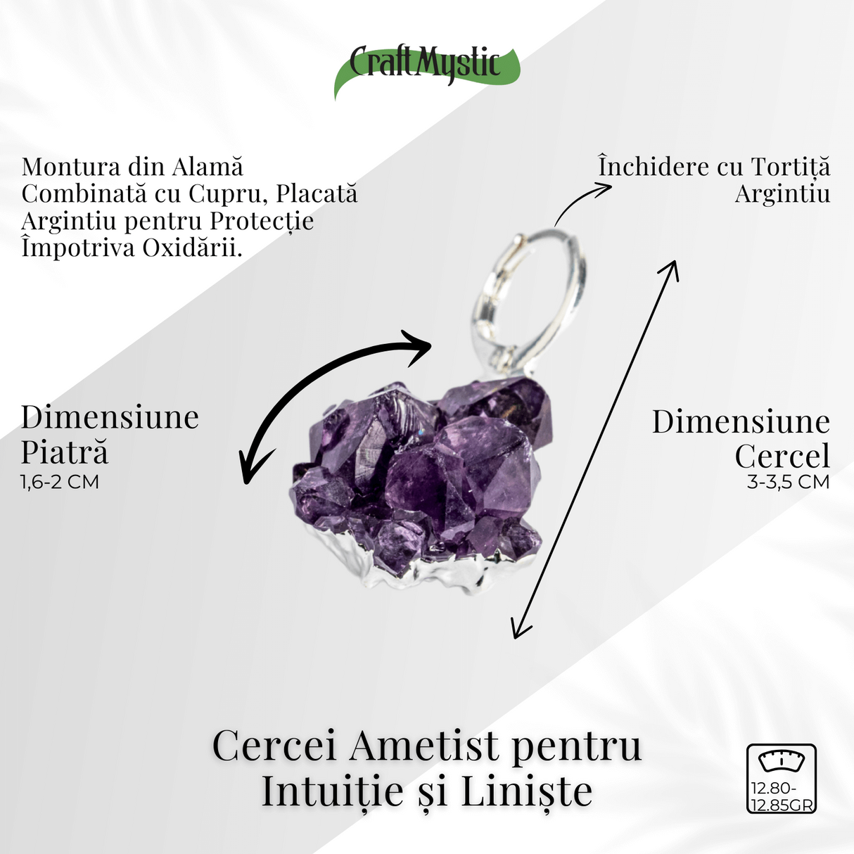 Cristal viu la urechile tale - Cercei ametist pentru intuitie si liniste