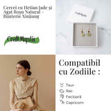Cercei cu Hetian Jade si Agat Rosu Natural - Echilibru si Protectie Spirituala