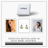Cercei cu Hetian Jade si Agat Rosu Natural - Echilibru si Protectie Spirituala
