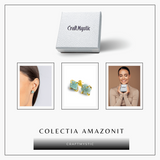 Liniste si Armonie - Cercei cu Amazonit si Finisaj Auriu