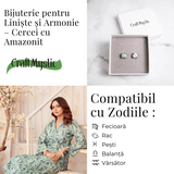 Liniste si Armonie - Cercei cu Amazonit si Finisaj Auriu