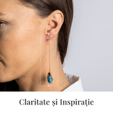 Claritate si Inspiratie - Cercei Lungi cu Apatit Brut