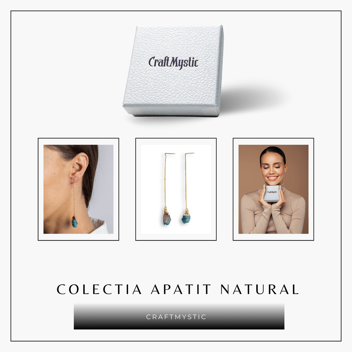 Claritate si Inspiratie - Cercei Lungi cu Apatit Brut