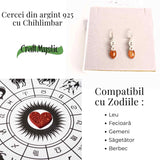 Cercei din Argint 925 cu Chihlimbar - Simbolul Infinit pentru Echilibru si Eleganta