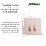 Cercei din Argint 925 cu Chihlimbar - Simbolul Infinit pentru Echilibru si Eleganta