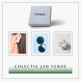 Cercei Eleganti cu Jad Verde, inchidere pe surub, pentru echilibru si protectie