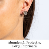Cercei argintii cu Pirita bruta - Abundenta, incredere si protectie energetica