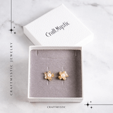 Floare de lumina - Cercei cu perla naturala si design floral