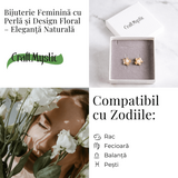 Floare de lumina - Cercei cu perla naturala si design floral