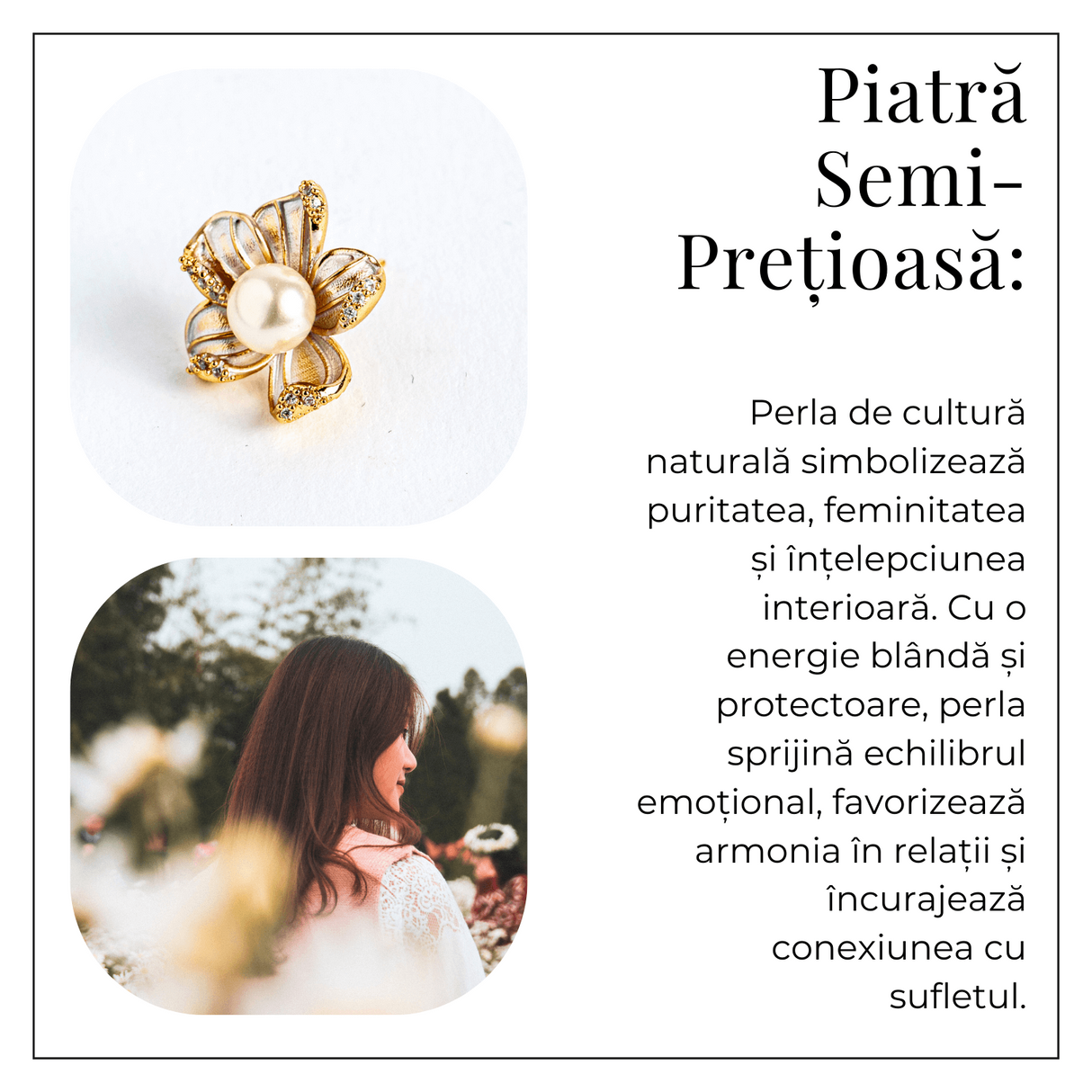 Floare de lumina - Cercei cu perla naturala si design floral