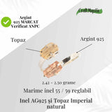 Inel dublu din Topaz Imperial natural si Argint 925 - Echilibru in doua lumini