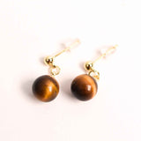 Cercei Ochi de Tigru Biluta 10 mm - Protectie si Eleganta Aurie