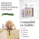 Talisman al Abundentei - Cercei cu Citrin si Nod Elegant