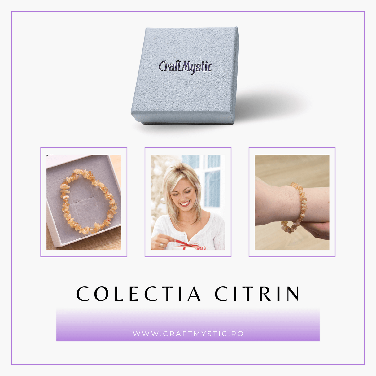 Bratara Elastica cu Chipsuri de Citrin