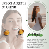 Cercei Argintii cu Citrin si Inchidere Clasica cu Surub