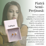 Cercei Argintii cu Citrin si Inchidere Clasica cu Surub