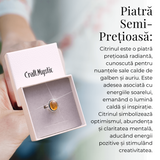 Inel Ajustabil Argintiu cu Citrin Natural Qadri