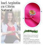 Inel Ajustabil Argintiu cu Citrin Natural Qadri