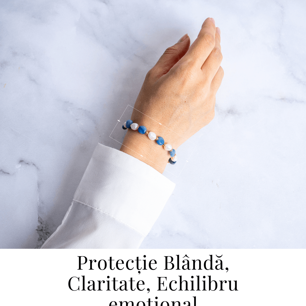 Protectie si claritate - Bratara cu aventurin albastru si perle