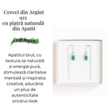Claritate si Energie Pozitiva - Cercei Lungi din Argint 925 cu Lant si Apatit Albastru