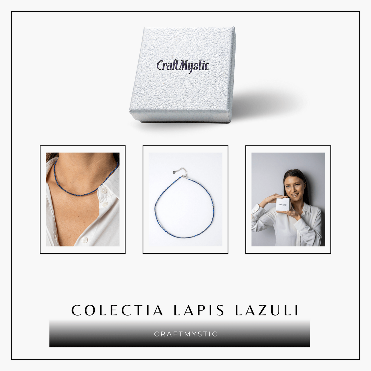 Intelepciune si Creativitate - Choker din Otel Inoxidabil cu Lapis Lazuli Natural Fatetat