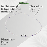 Echilibru si Claritate - Choker din Otel Inoxidabil cu Fluorit Multicolor Natural Fatetat 2.5MM