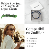 Protectie si Claritate - Bratara Impletita din Lapis Lazuli Natural, Lucrata Manual