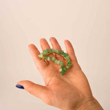 Clame pentru par in forma de semiluna cu piatra naturala semipretioasa Aventurin Verde pentru un look chic si vibratii pozitive