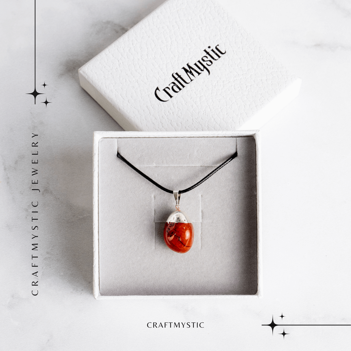 Colier cu Piatra Rulata de Carneol Natural - Energie, Creativitate si Motivare