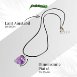 Colier cu Piatra Rulata de Ametist Natural - Calm si Protectie Spirituala