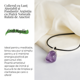 Colier cu Piatra Rulata de Ametist Natural - Calm si Protectie Spirituala