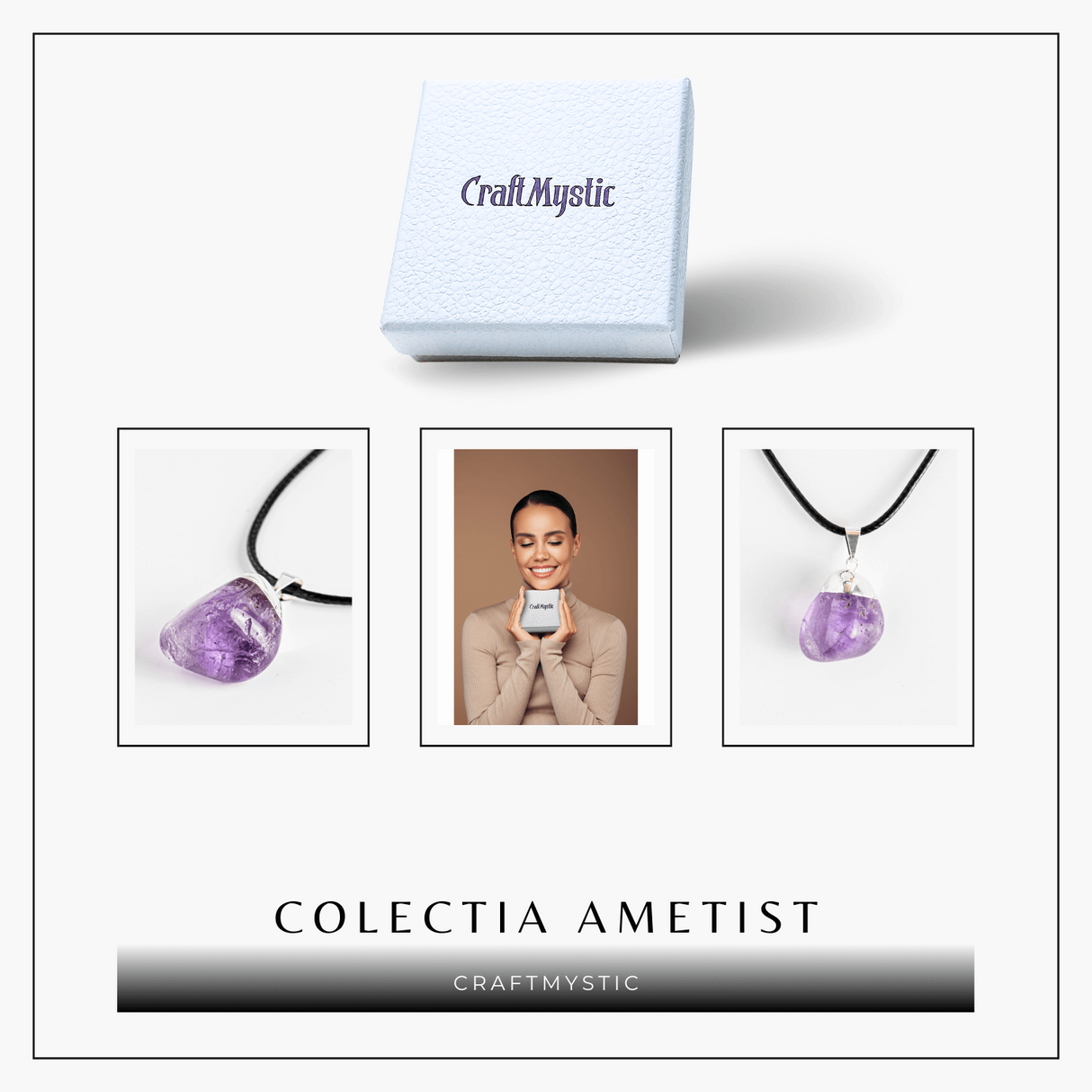 Colier cu Piatra Rulata de Ametist Natural - Calm si Protectie Spirituala