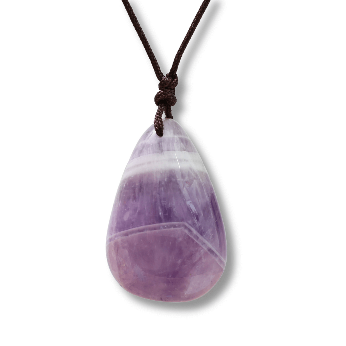 Colier cu Pandantiv din Ametist Chevron Natural in Forma de Ou Yoni, Accesoriu Elegant pentru Femei