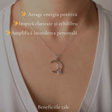 Colier Semiluna cu diamant Moissanit din Argint 925 – Feminitate si Stralucire Mistica