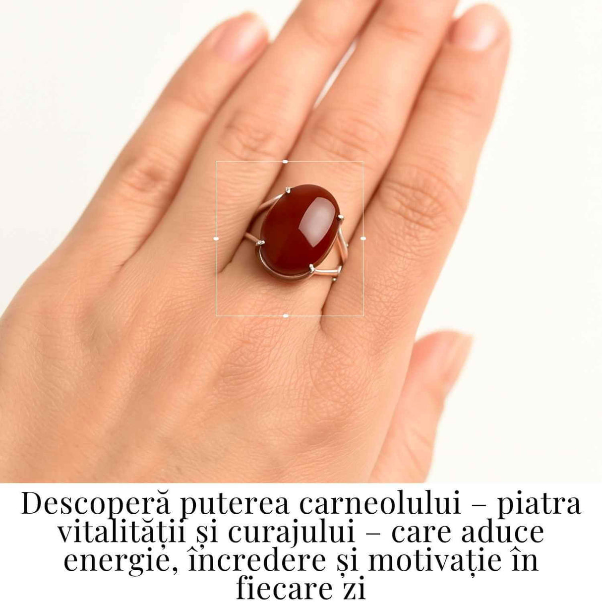 Inel Ajustabil Argint 925 cu Carneol Oval - Energie si Curaj Zilnic