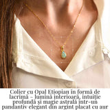Colier Argint 925 Aur 18K cu Opal Etiopian Lacrima 1.09-1.37 gr- Intuitie si Claritate