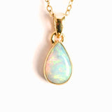Colier Argint 925 Aur 18K cu Opal Etiopian Lacrima 1.09-1.37 gr- Intuitie si Claritate