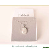 Colier Argint 925 cu Piatra Lunii Dreptunghi – Intuitie si Echilibru Emotional
