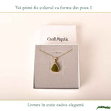 Colier Argint 925 Placat Aur 18K cu Amolit Natural Triunghi – Energie si Prosperitate
