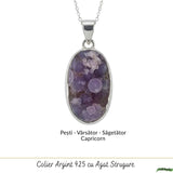 Colier Argint 925 cu Agat Strugure Natural Oval – Calm, Intuiție si Echilibru