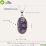 Colier Argint 925 cu Agat Strugure Natural Oval – Calm, Intuiție si Echilibru
