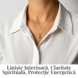 Colier Argint 925 cu Ametist Natural in Forma de Cruce - Liniste, Claritate si Protectie Energetica