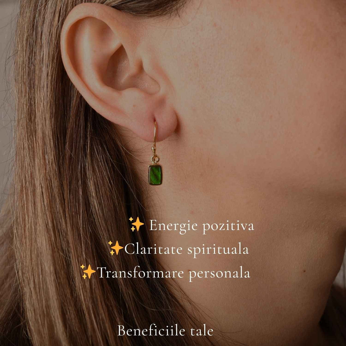 Cercei Argint 925 cu Ammolit Natural Dreptunghiular – Energie si Stralucire Vibranta