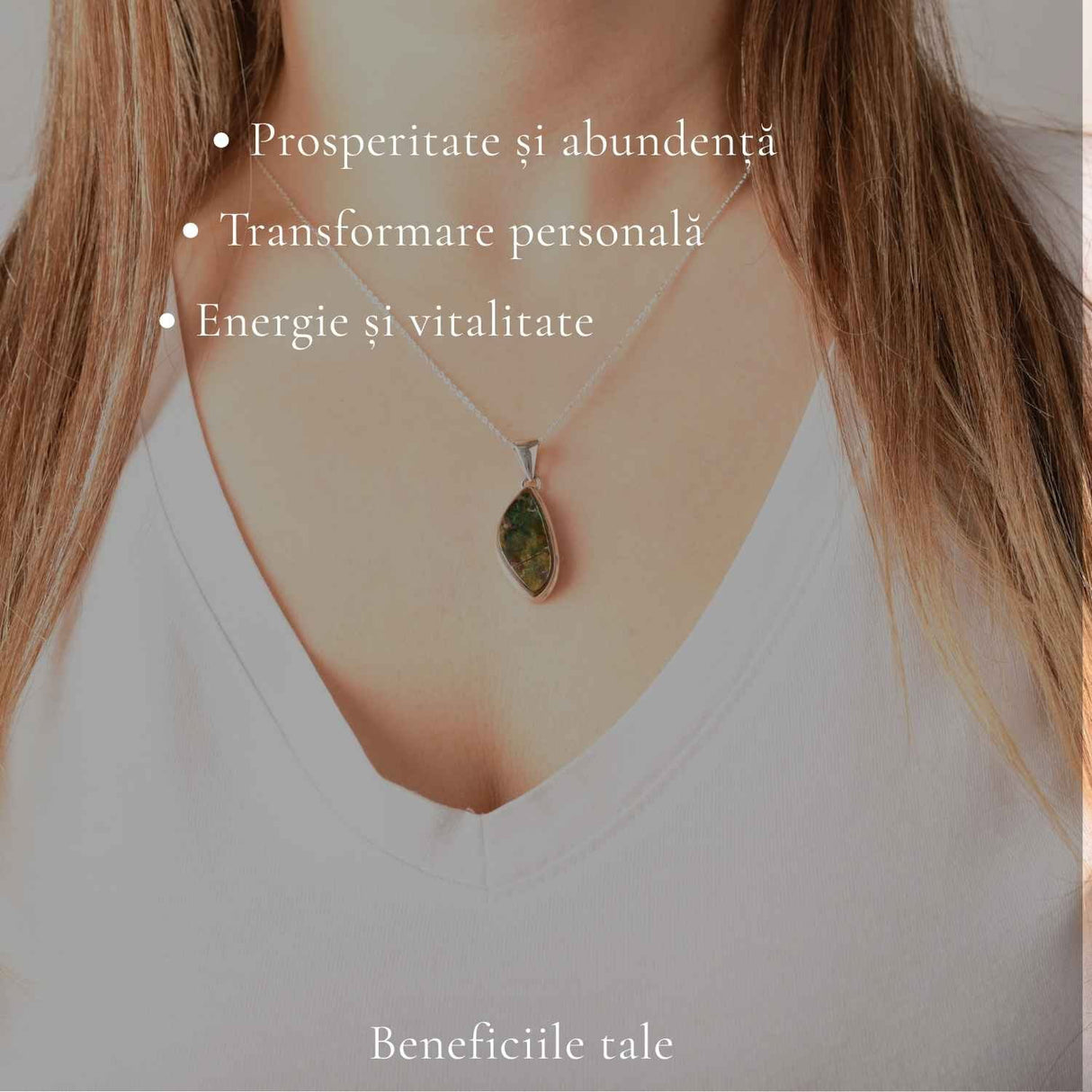 Colier Argint 925 cu Amolit Natural Delica – Prosperitate, Energie si Eleganta
